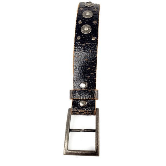 Rockin Robin black distressed studded leather youth belt. Only 1 Left! - Picture 2 of 7